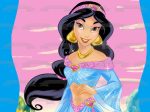 Princess Aladdin Jasmine with a Pink Background Edible Cake Topper Image ABPID07698 Hot on Sale