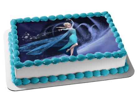 Frozen Elsa  Casting Snowflakes Edible Cake Topper Image ABPID03261 on Sale