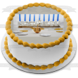 Happy Hanukkah Dreidel and a Menorah Edible Cake Topper Image ABPID07688 Supply