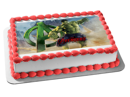 Avengers Logo Age of Ultron and the Incredible Hulk Edible Cake Topper Image ABPID06983 Discount