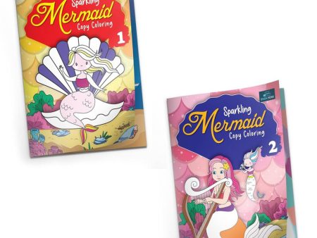 Sparkling Mermaid Copy Coloring Book - Set Of 2 Books For Kids Supply