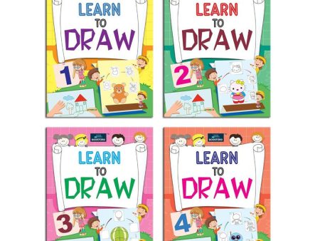 Learn To Draw Copy Coloring Book For Kids ( Set of 4 )- Fun Educational Colorful Imagery, Engaging Activities and Hours of Entertainment Supply