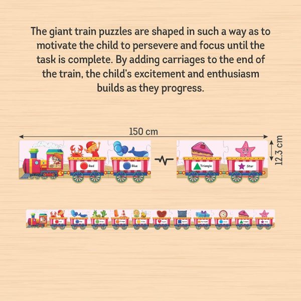 Shapes & Colours Train Jigsaw Puzzle For Kids | 3+Years | 24 Pieces and 1 Picture Book Hot on Sale