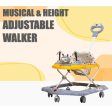 Baby Foldable Activity Walker with Rattles, Parent Handle Rod & Adjustable Height | Ginger  | Yellow Online