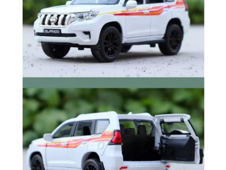 1:32 Alloy Metal Pull Back Die Cast Car Resembling Toyota Prado | 6 Open Door Sound Light Toy (Pack of 1) - Assorted Colours Online Sale