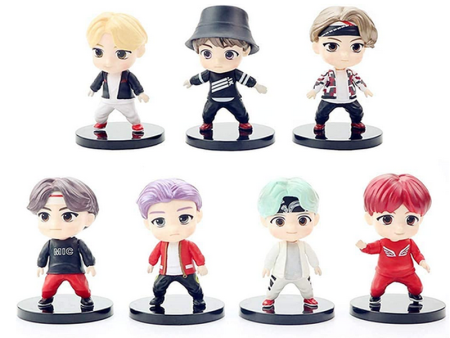 Set of 7 BTS Action Figure | 7 cm Height on Sale