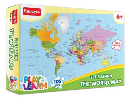 Original Funskool Play & Learn World Map 105 Pcs Puzzle on Sale