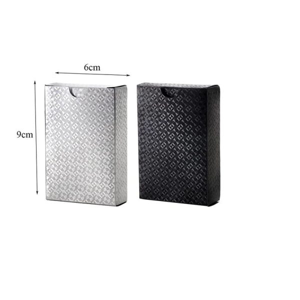 2 in 1 Luxury Silver and Black Deck of Waterproof Playing Cards Use for Family Party Game Online now