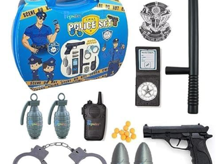 Army Police Playset Toy Set with Handcuff, Mini Bullet Gun Toy for Kids Role Play Weapon Set (Assorted Colours) Sale