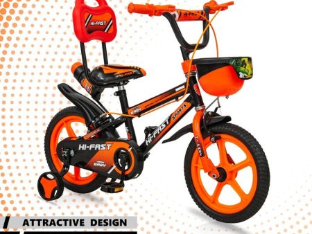 14 inch Sports Kids Cycle for Boys & Girls 2 to 5 Years with Training Wheels (Orange) - COD Not Available Discount