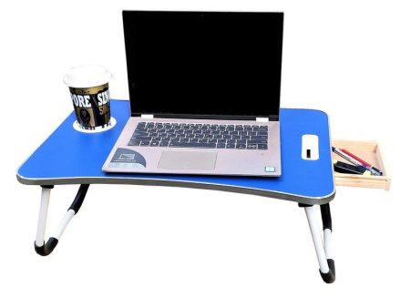 Folding Blue Portable Laptop Lap Desk with Storage Drawer Discount