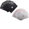 2 in 1 Luxury Silver and Black Deck of Waterproof Playing Cards Use for Family Party Game Online now