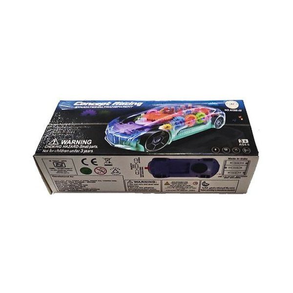 360 Degree Bump & Go Rotating Transparent Concept Racing Car Toy With Music And Lights - Multicolour Supply