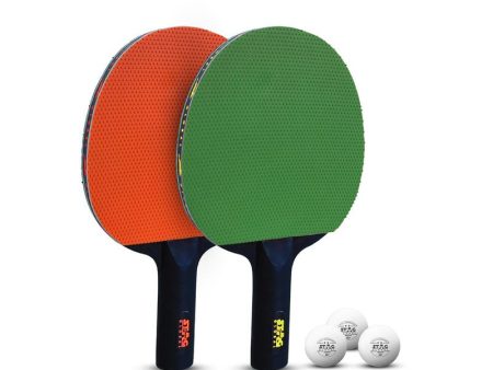 (New Launch) Series 2 Table Tennis Racket Playset 2 Racket and 3 Balls Sale