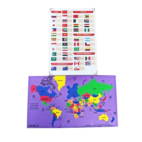 Interlocking 2 in 1 World Europe Countries Capital Puzzles with Flags Learning Educational Game Online Sale