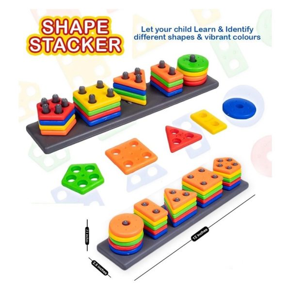 Plastic Angle Geometrical Shapes Stacking Plastic Shape Sorter Montessori Game Puzzle Stacking Toy Set For Kids Fashion