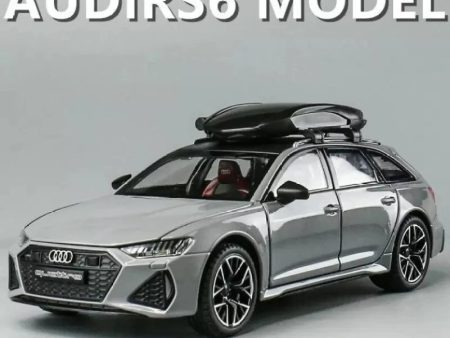 1:24 Metal Die Cast Car Resembling Audi R6 With Light & Sound (Pack of 1) - Assorted Colours on Sale