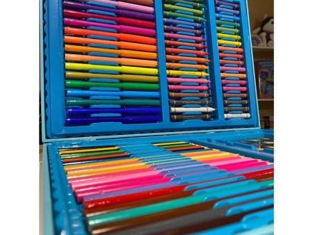 128-Piece Blue Painting Set in Portable Briefcase Discount