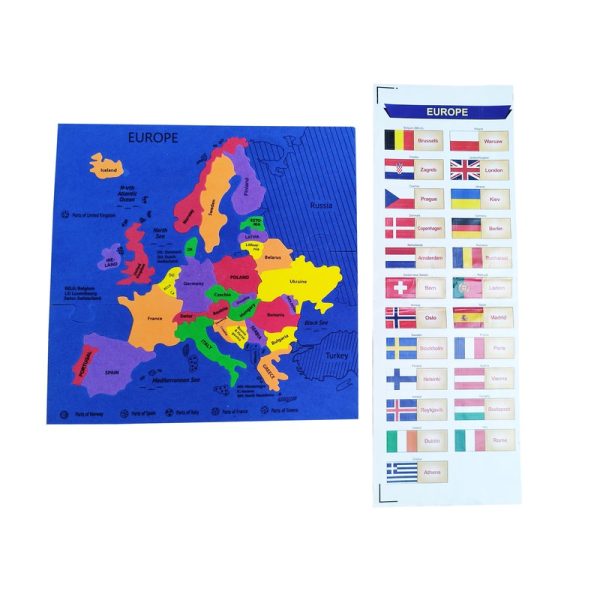 Interlocking 2 in 1 World Europe Countries Capital Puzzles with Flags Learning Educational Game Online Sale