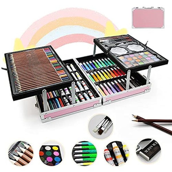 145-Piece Art Supplies Set with Astronaut Design - Drawing and Painting Kit Stored in a Portable Aluminum Case Online Sale