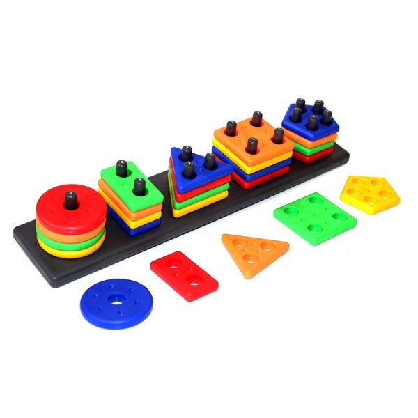 Plastic Angle Geometrical Shapes Stacking Plastic Shape Sorter Montessori Game Puzzle Stacking Toy Set For Kids Fashion