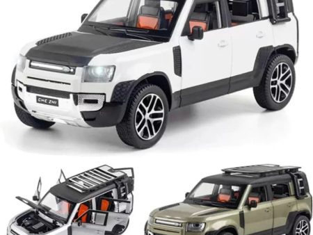 1:24 Metal Die Cast Car Resembling Defender With Light & Sound (Pack of 1) - Assorted Colours Fashion