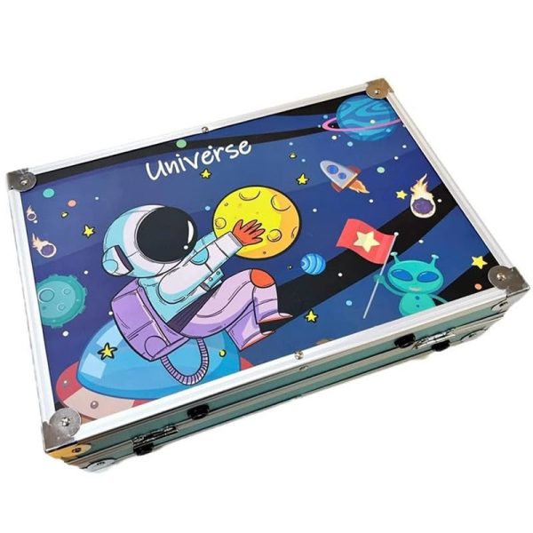 145-Piece Art Supplies Set with Astronaut Design - Drawing and Painting Kit Stored in a Portable Aluminum Case Online Sale