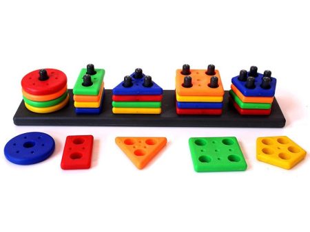 Plastic Angle Geometrical Shapes Stacking Plastic Shape Sorter Montessori Game Puzzle Stacking Toy Set For Kids Fashion