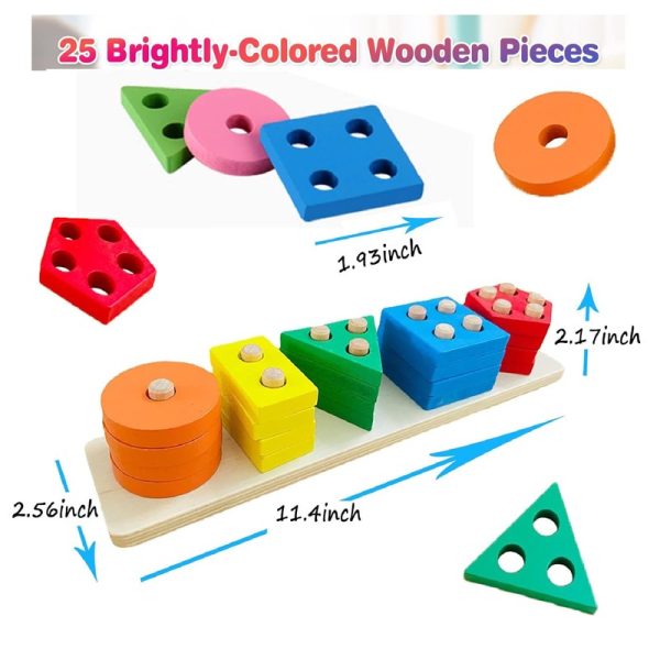 Wooden Educational Preschool Puzzles | Shape Sorting Wooden Geometrical Toy For Kids For Sale