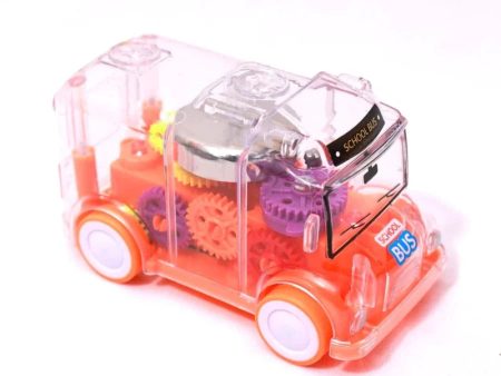 Transparent Mini School Bus Toy with Tinkling Sound And Lights Discount