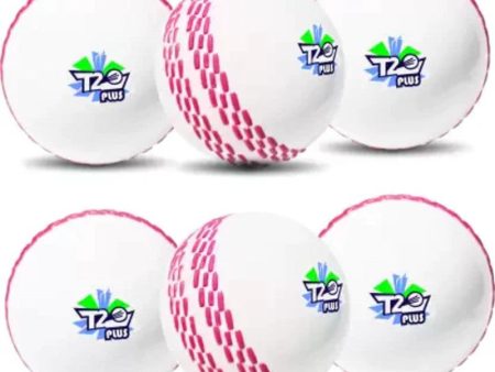 T-20 Plus Practice Cricket  Wind Balls for Indoor & Outdoor | Street Cricket Synthetic Ball | Pack of 6, White For Discount