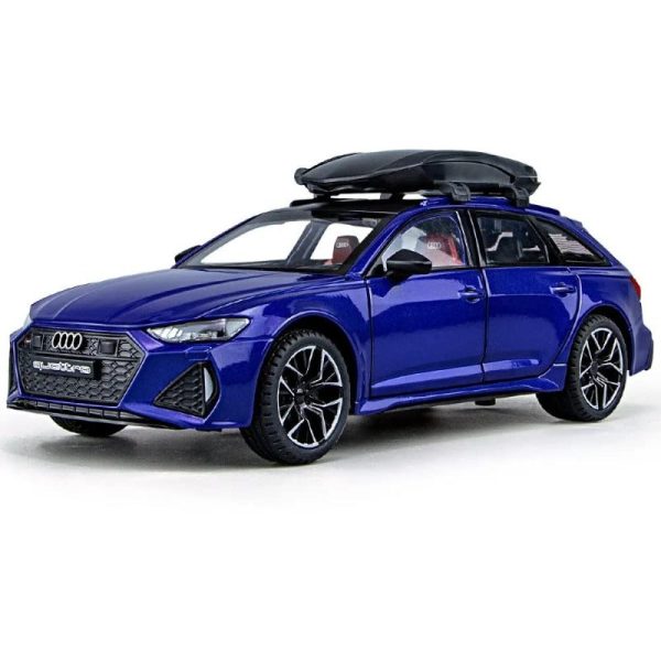 1:24 Metal Die Cast Car Resembling Audi R6 With Light & Sound (Pack of 1) - Assorted Colours on Sale