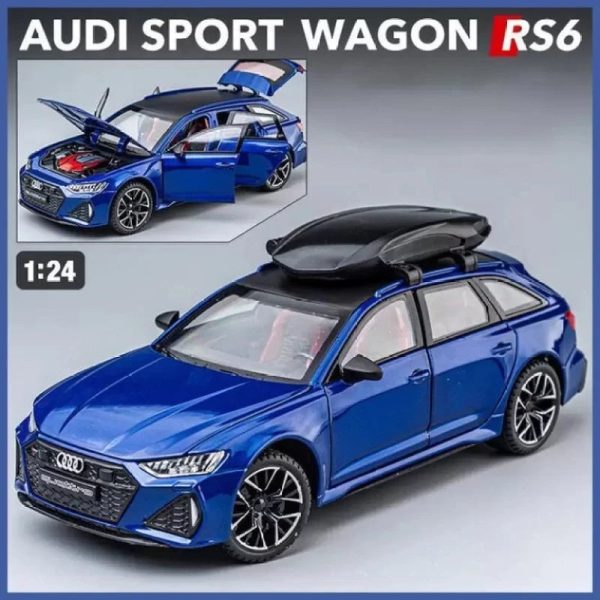 1:24 Metal Die Cast Car Resembling Audi R6 With Light & Sound (Pack of 1) - Assorted Colours on Sale