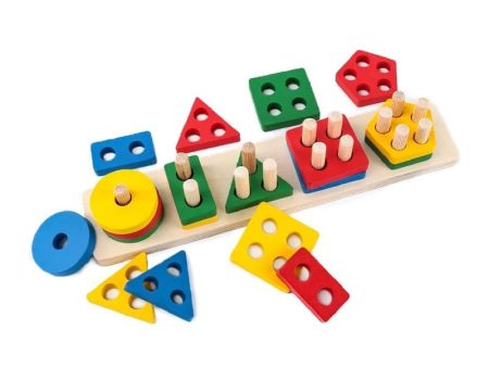 Wooden Educational Preschool Puzzles | Shape Sorting Wooden Geometrical Toy For Kids For Sale